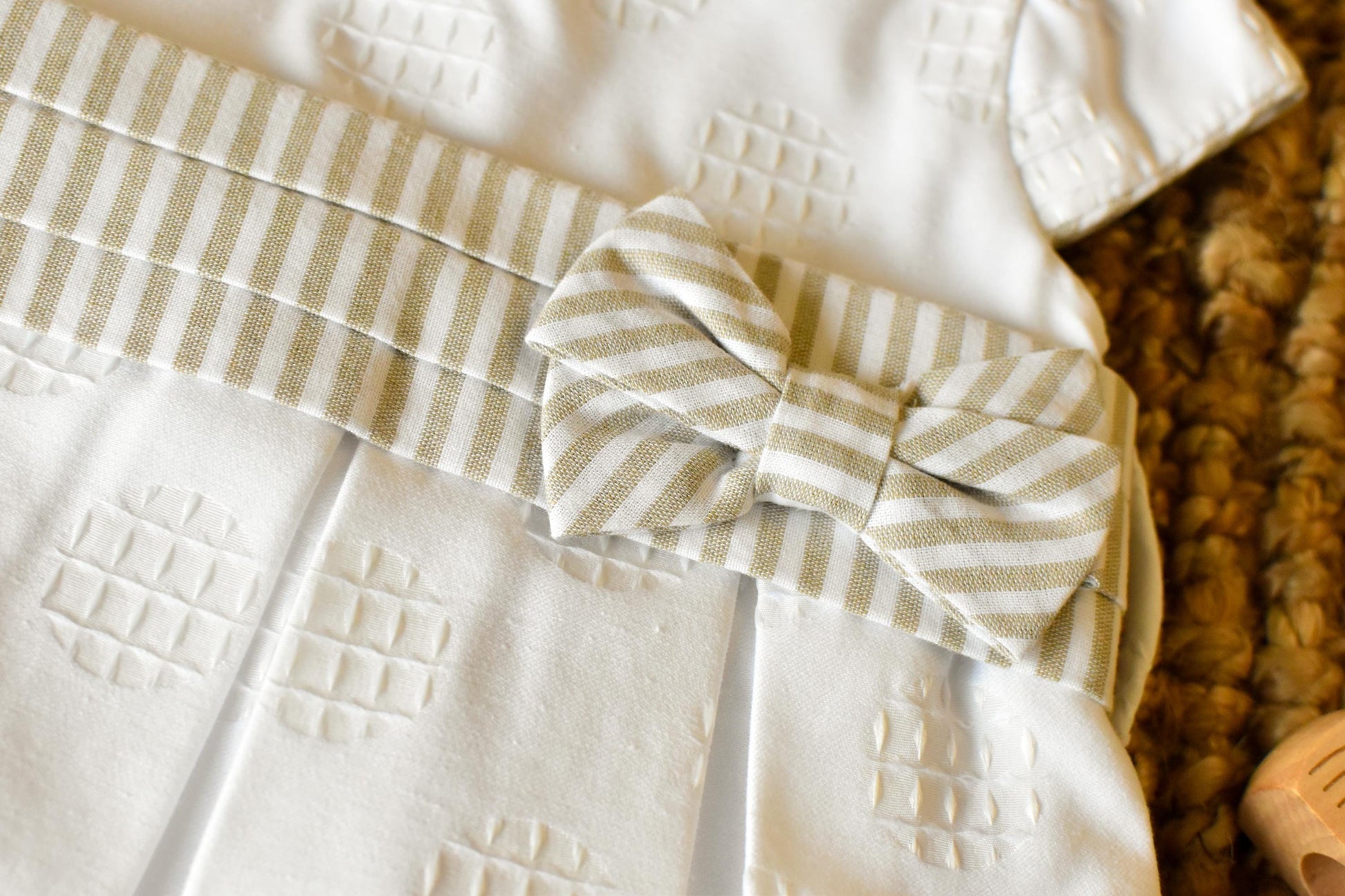 Ceremonial Dress with Bow in Pearl