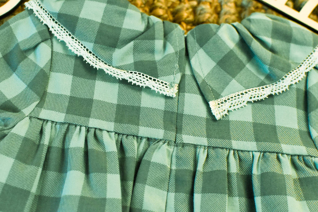 Vichy Dress for Girl in Green