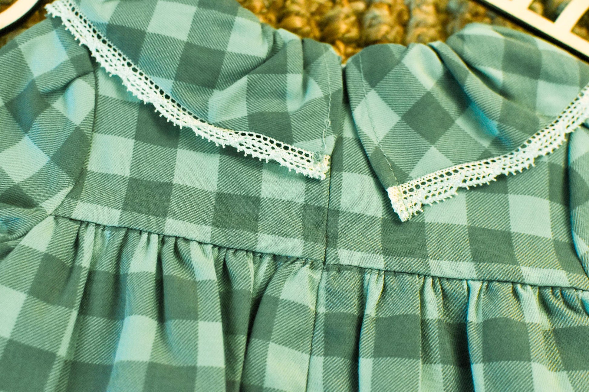 Vichy Dress for Girl in Green