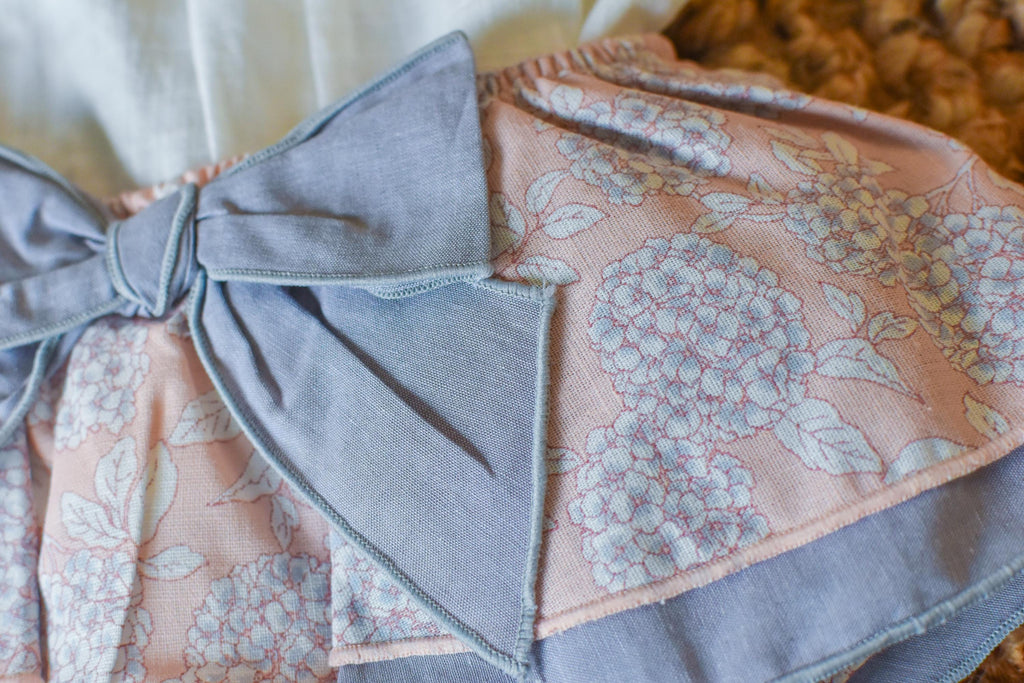 Girl Set with flowers in old rose