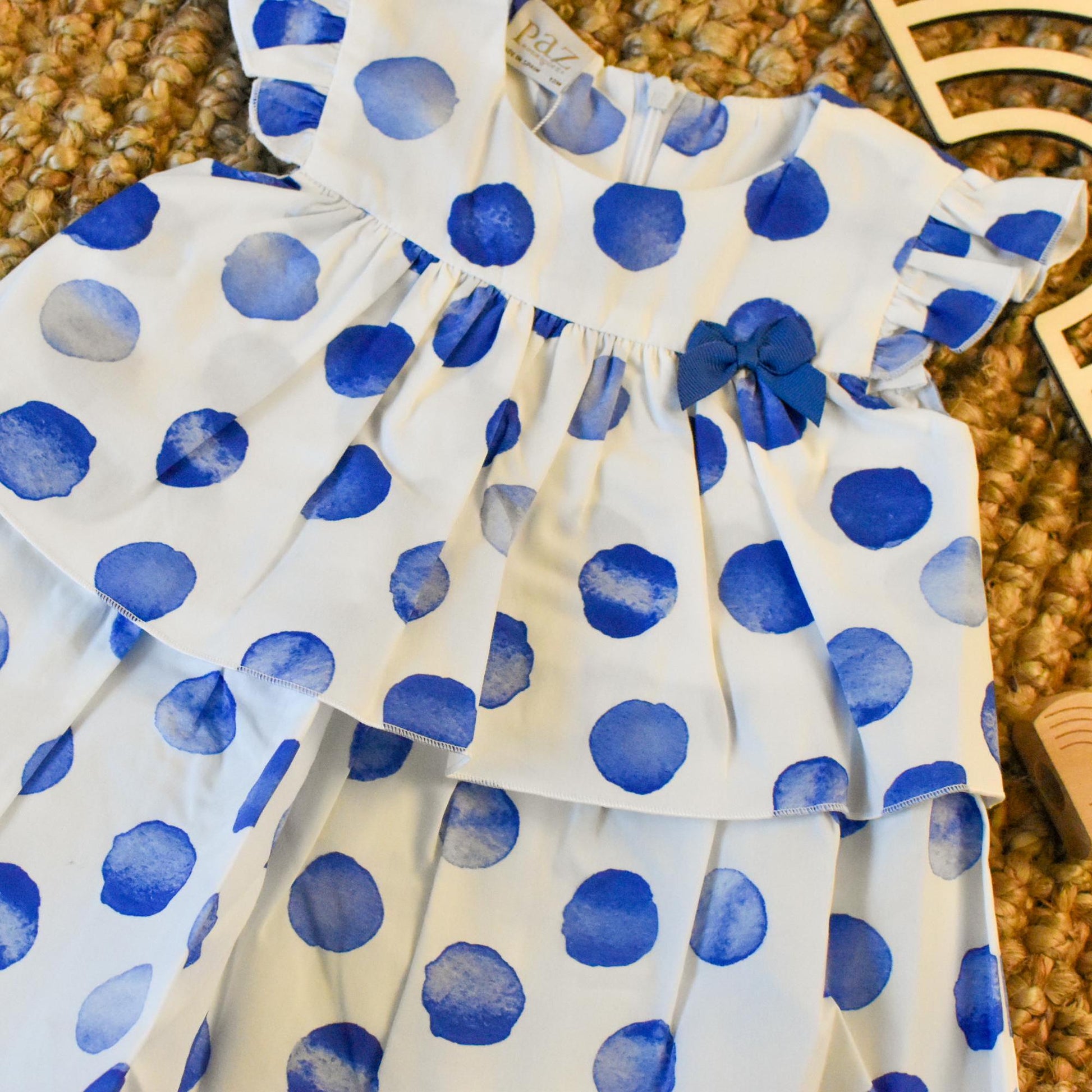 Girl Dress circles in Blue