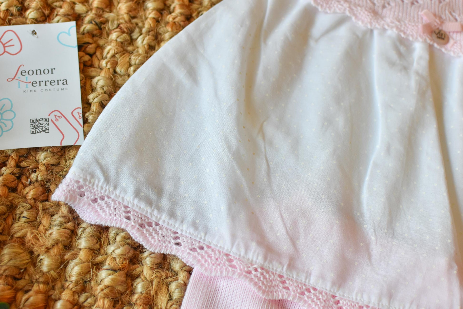 Knit Long Top set in Pink - White