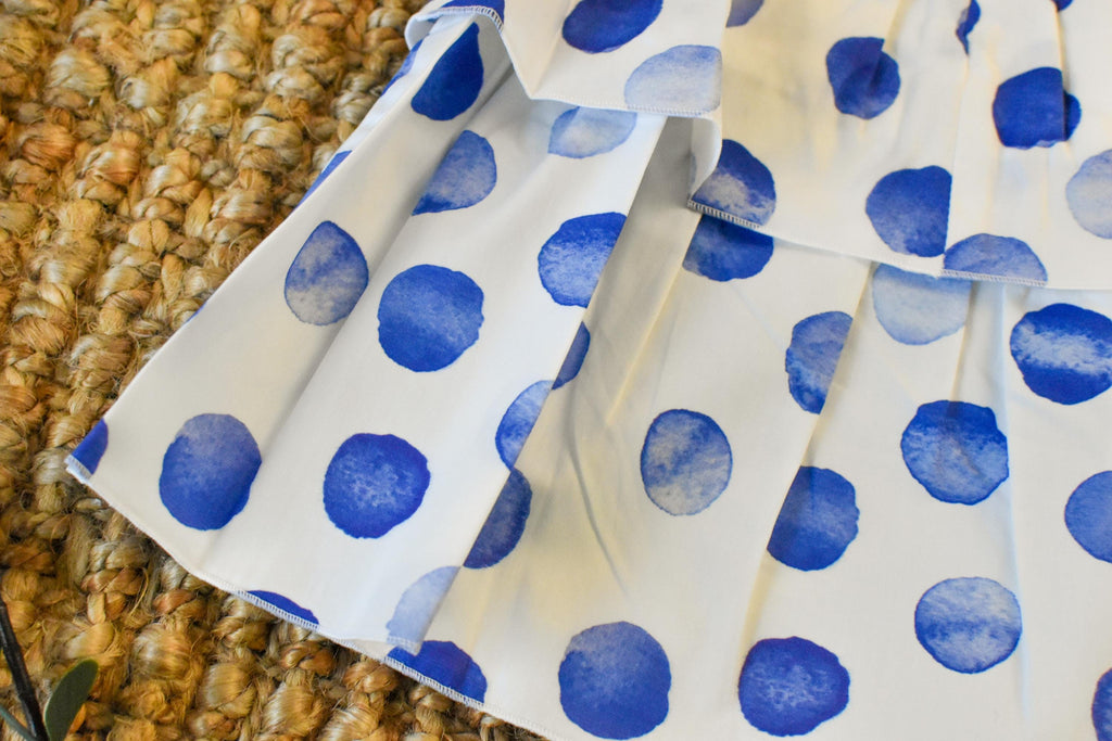 Girl Dress circles in Blue