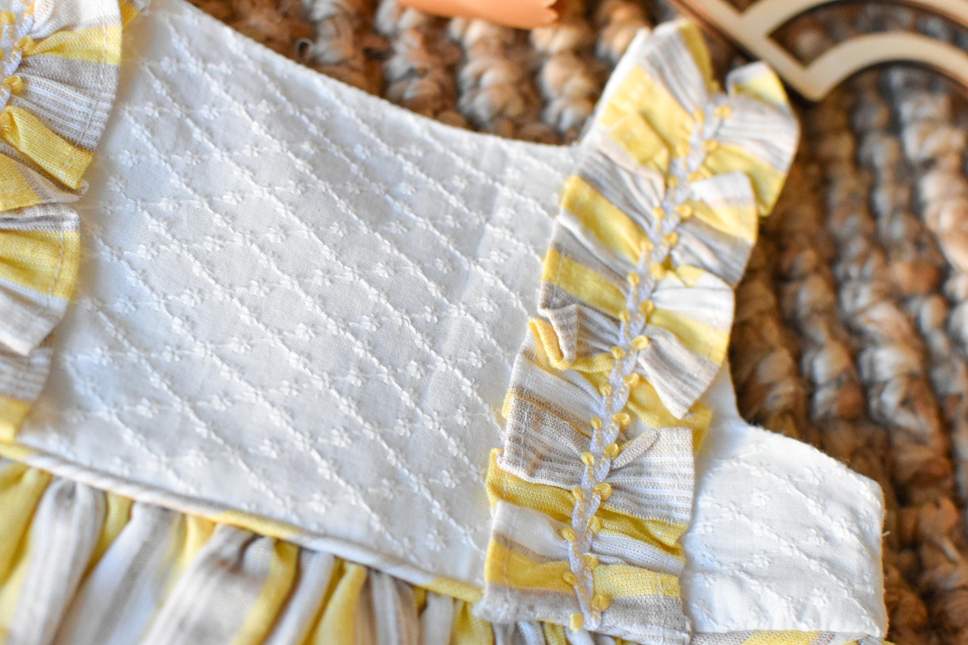 Girl Dress with lines and fabric Swiss