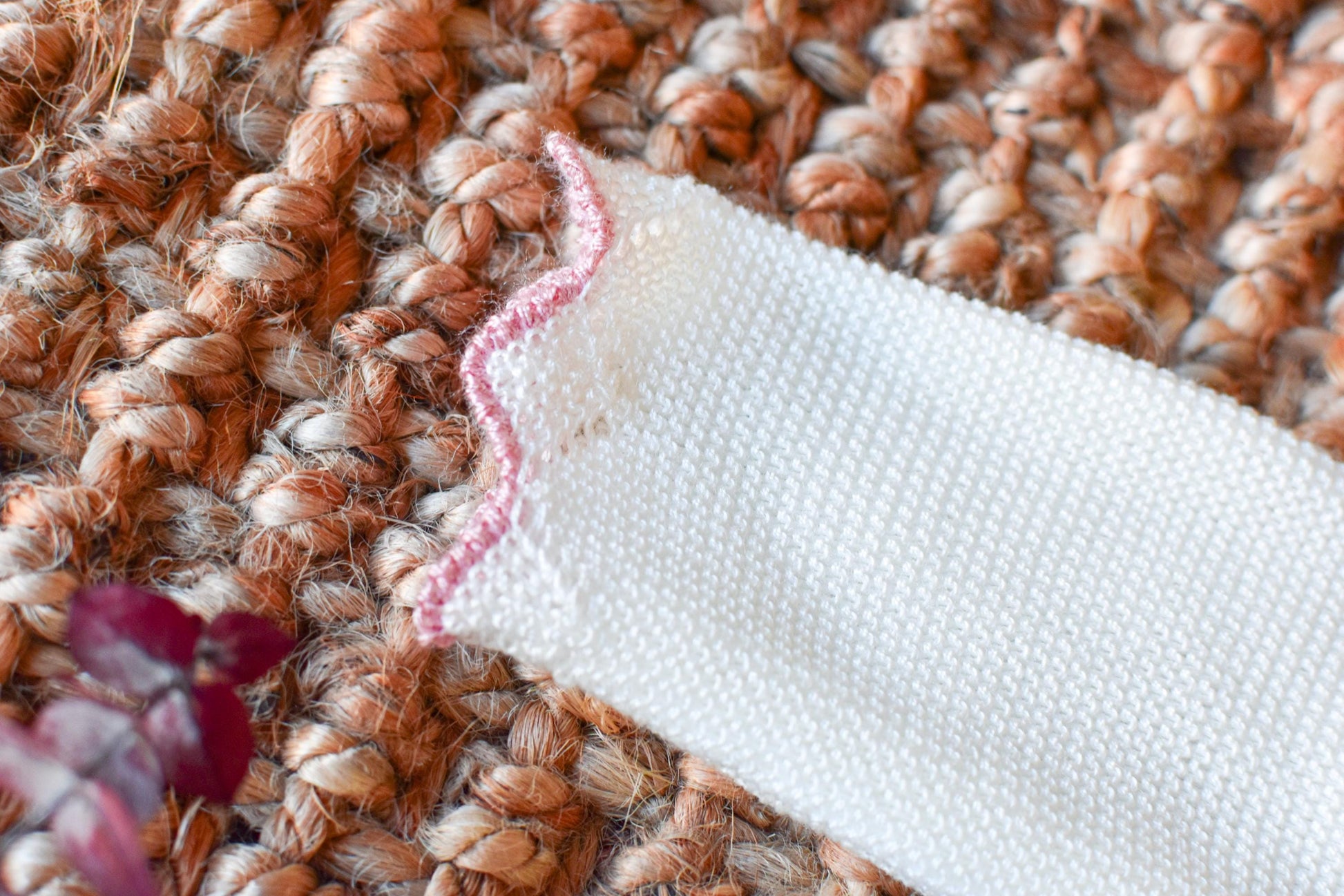 Knit Newborn Girl with Bow in Beige - Old Rose