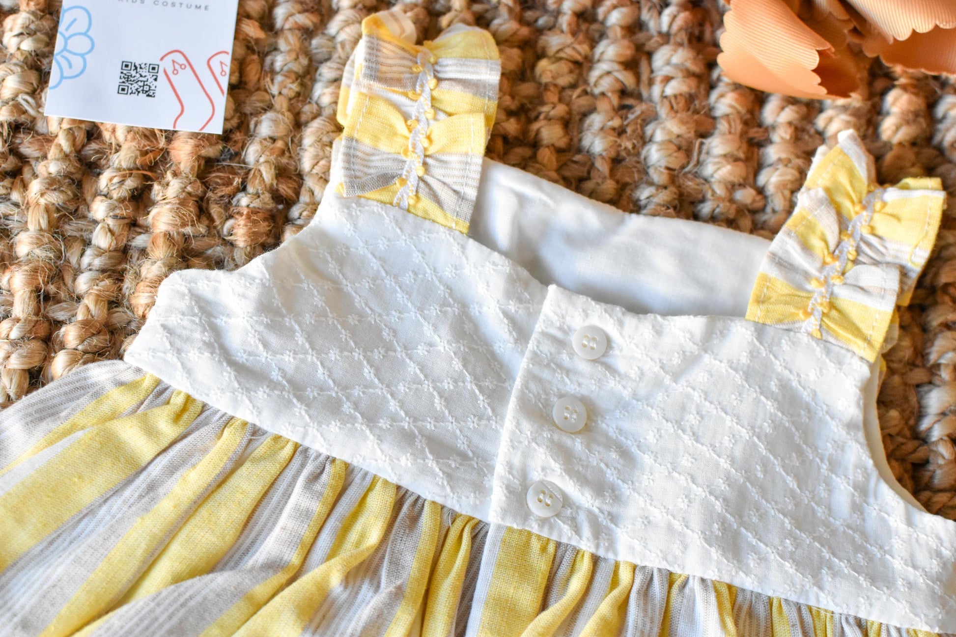 Girl Dress with lines and fabric Swiss