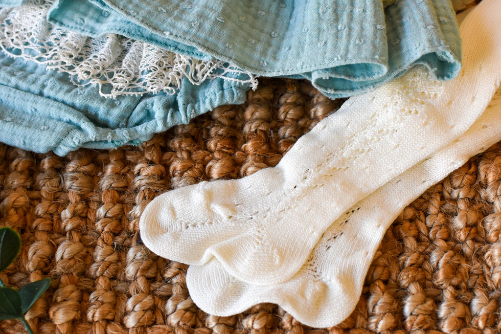 Dress With Bonnet in Aqua Green