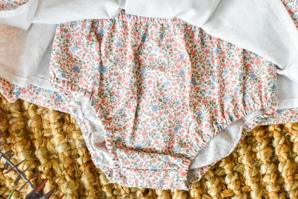 Dress with bonnet in old rose