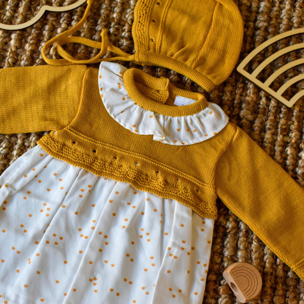 Knit Top Long Sleeve With bonnet with Stars