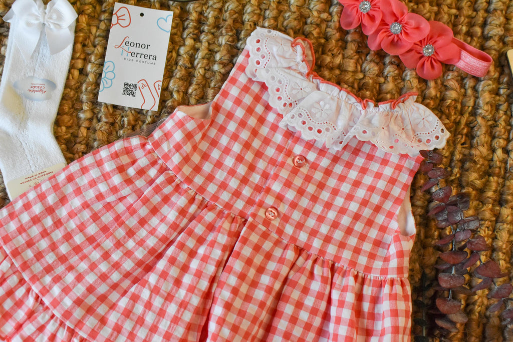 Dress Square in coral Red