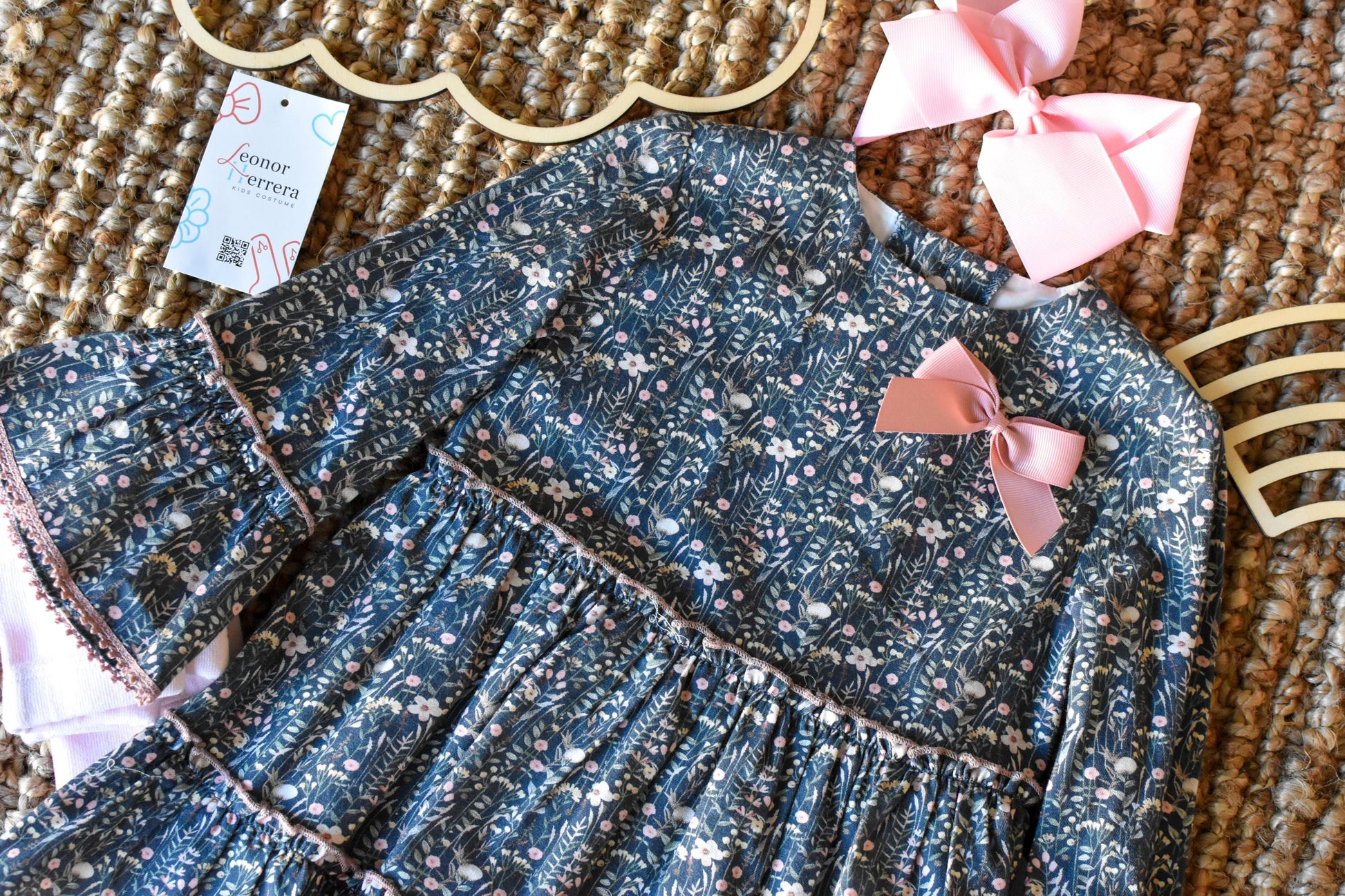 Dress for Girl in black - Pink