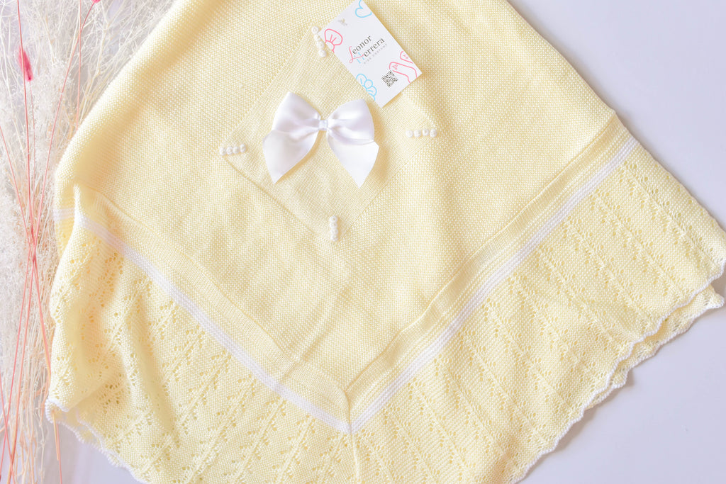 Blanket Embriodery Bow in Yellow