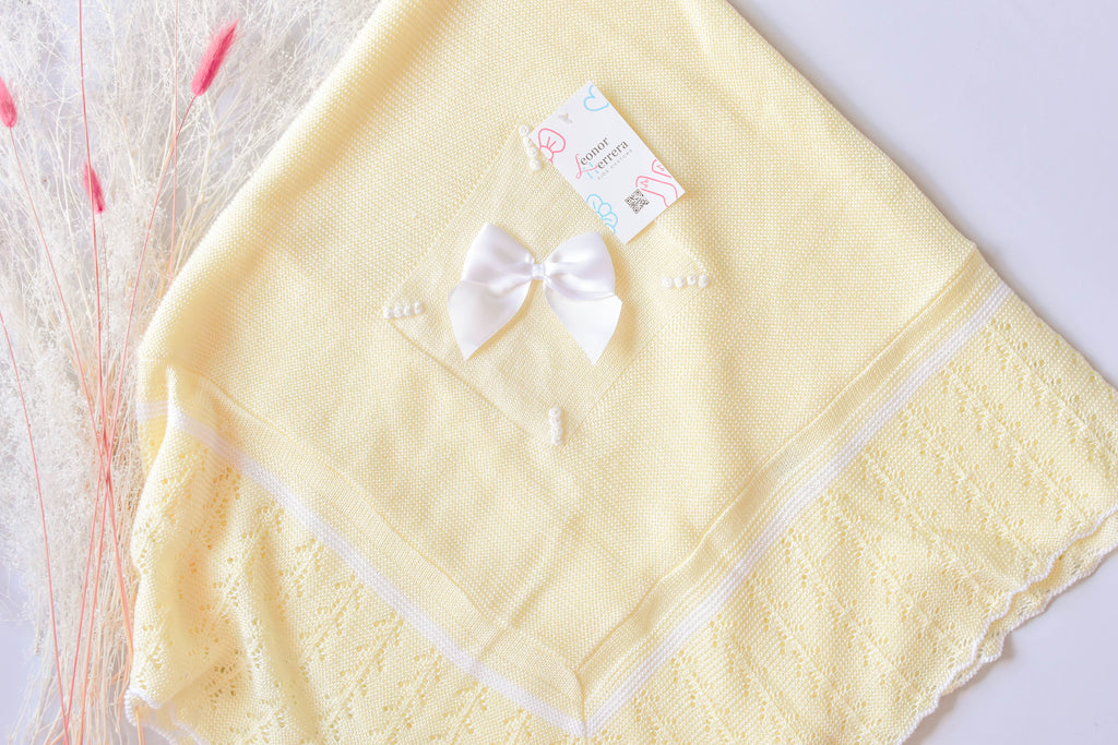 Blanket Embriodery Bow in Yellow