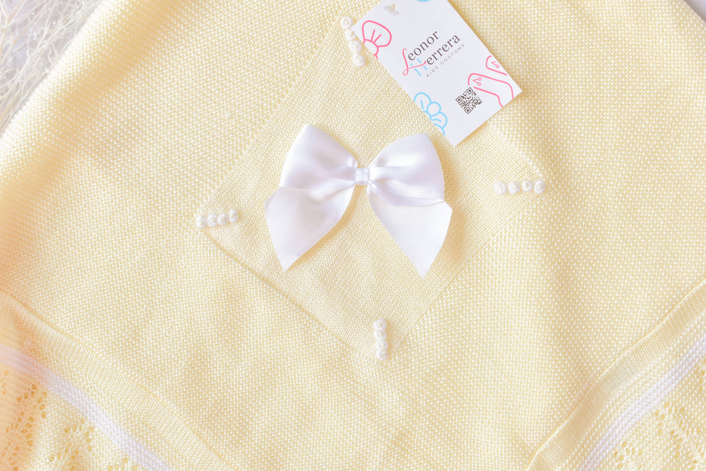 Blanket Embriodery Bow in Yellow