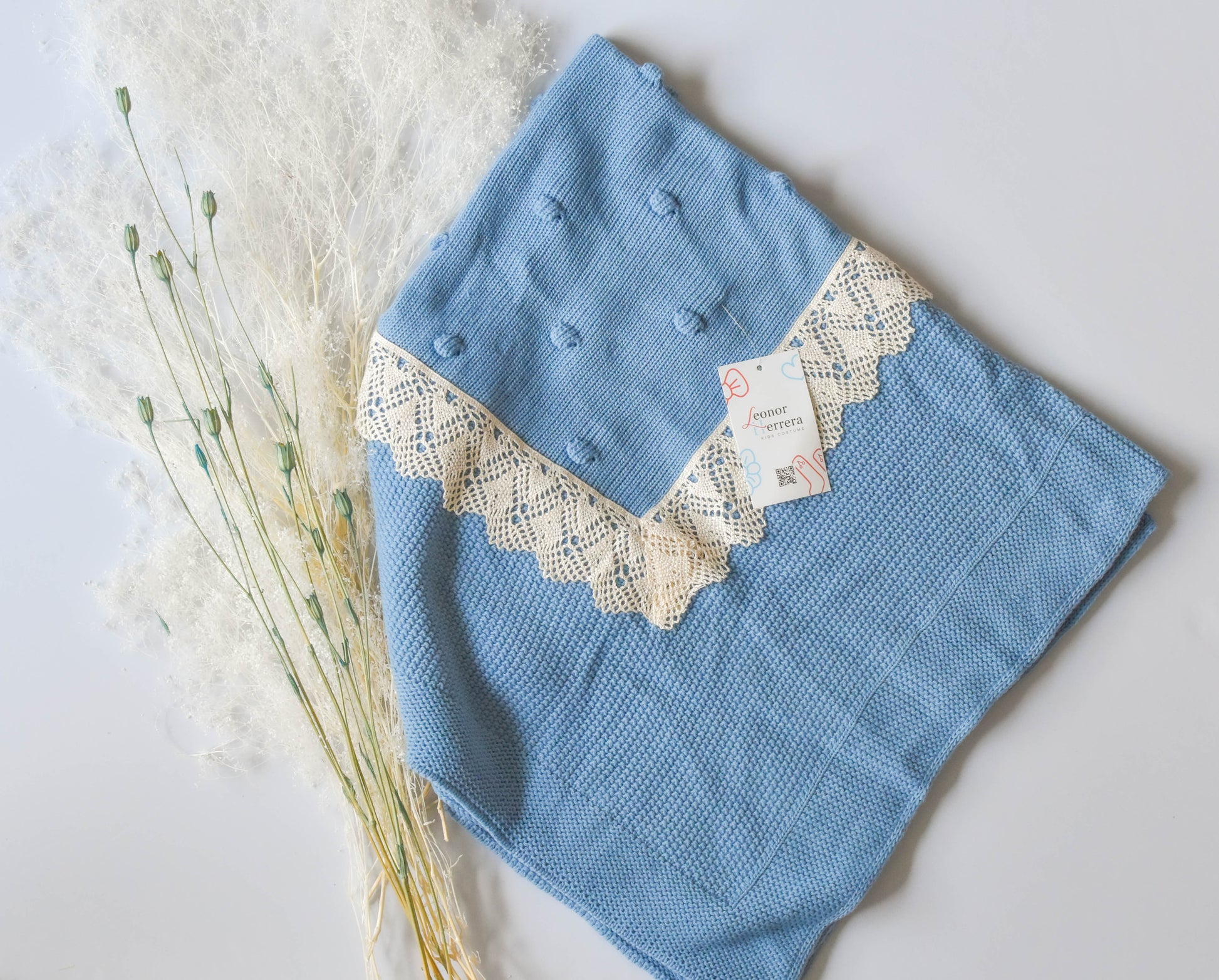 Blanket Point Lace in Old Blue