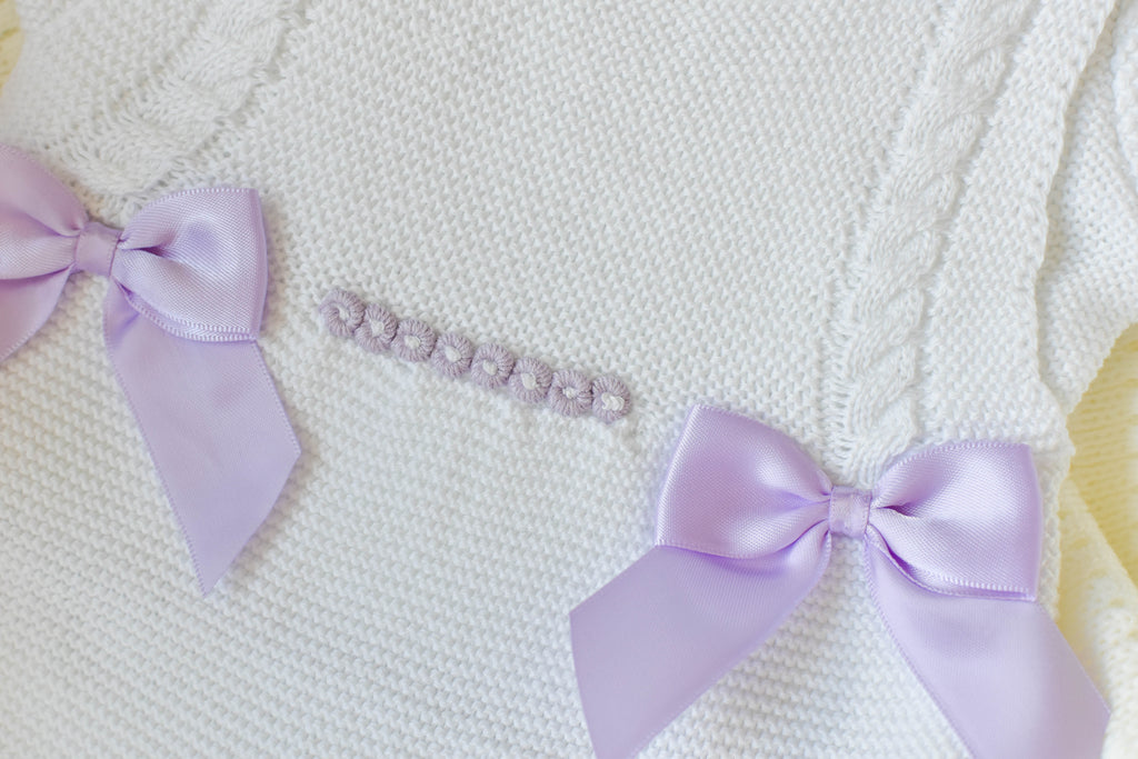 Romper Doble Cable in White - Lila