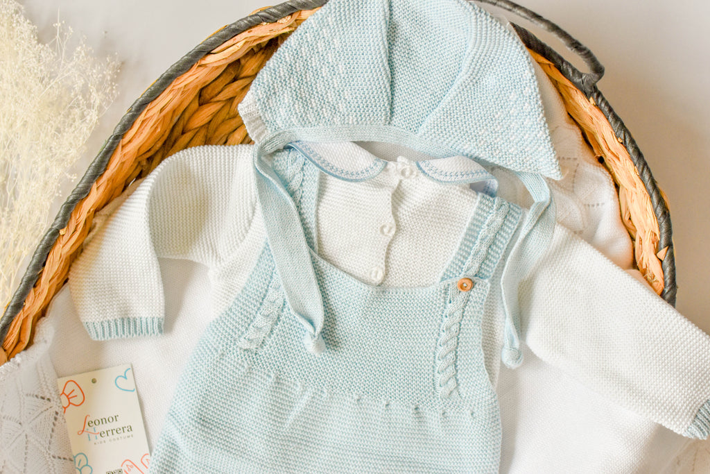Knitted Newborn set in Sky Blue