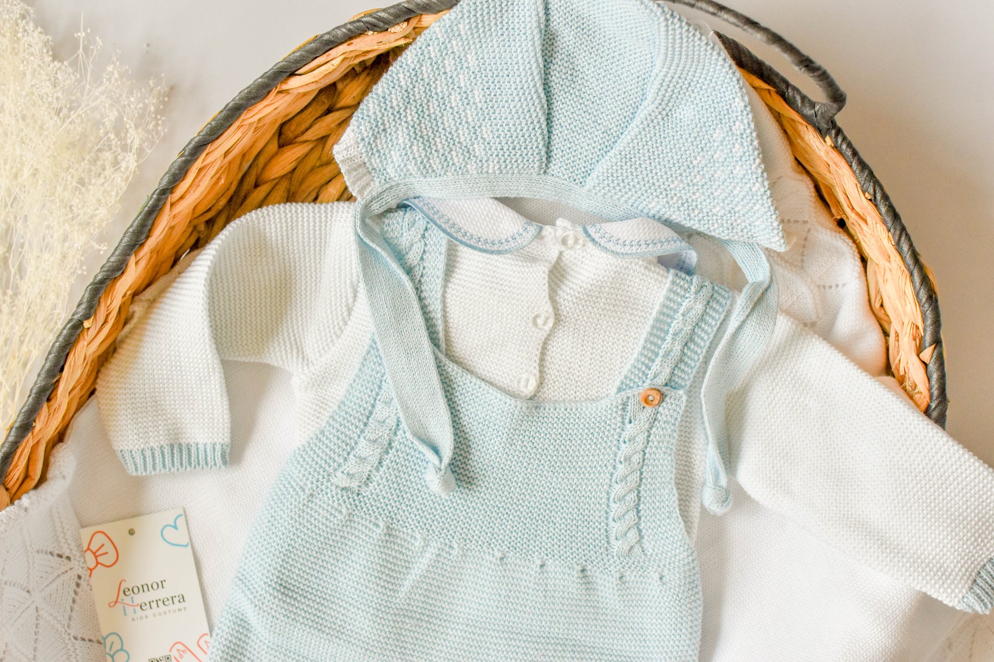 Knitted Newborn set in Sky Blue
