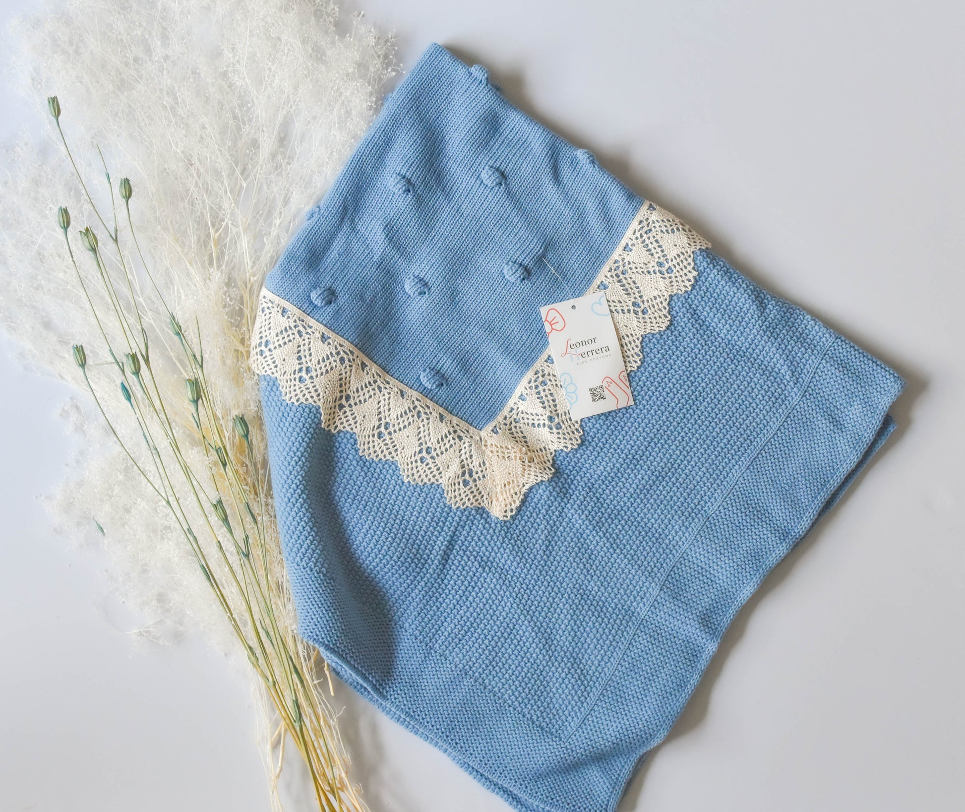 Blanket Point Lace in Old Blue