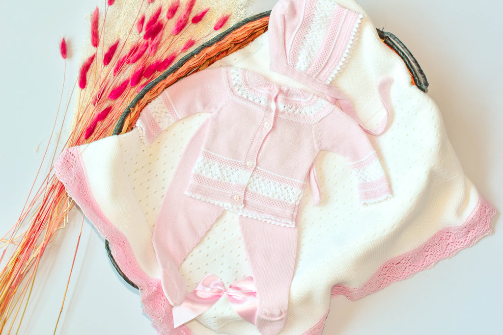 Knit Cotton Set in Pink