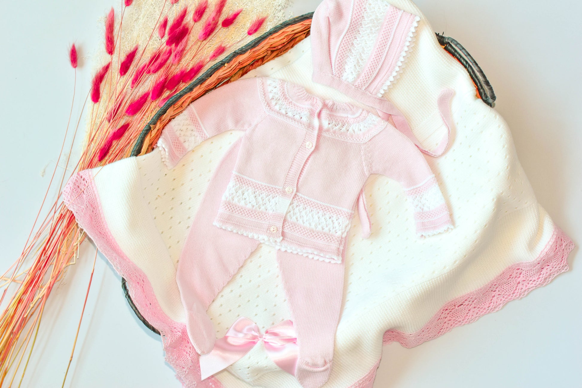 Knit Cotton Set in Pink