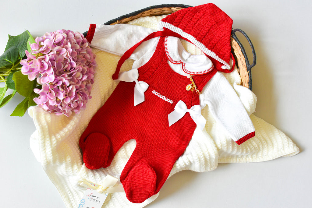 Romper Doble Cable in Red - White