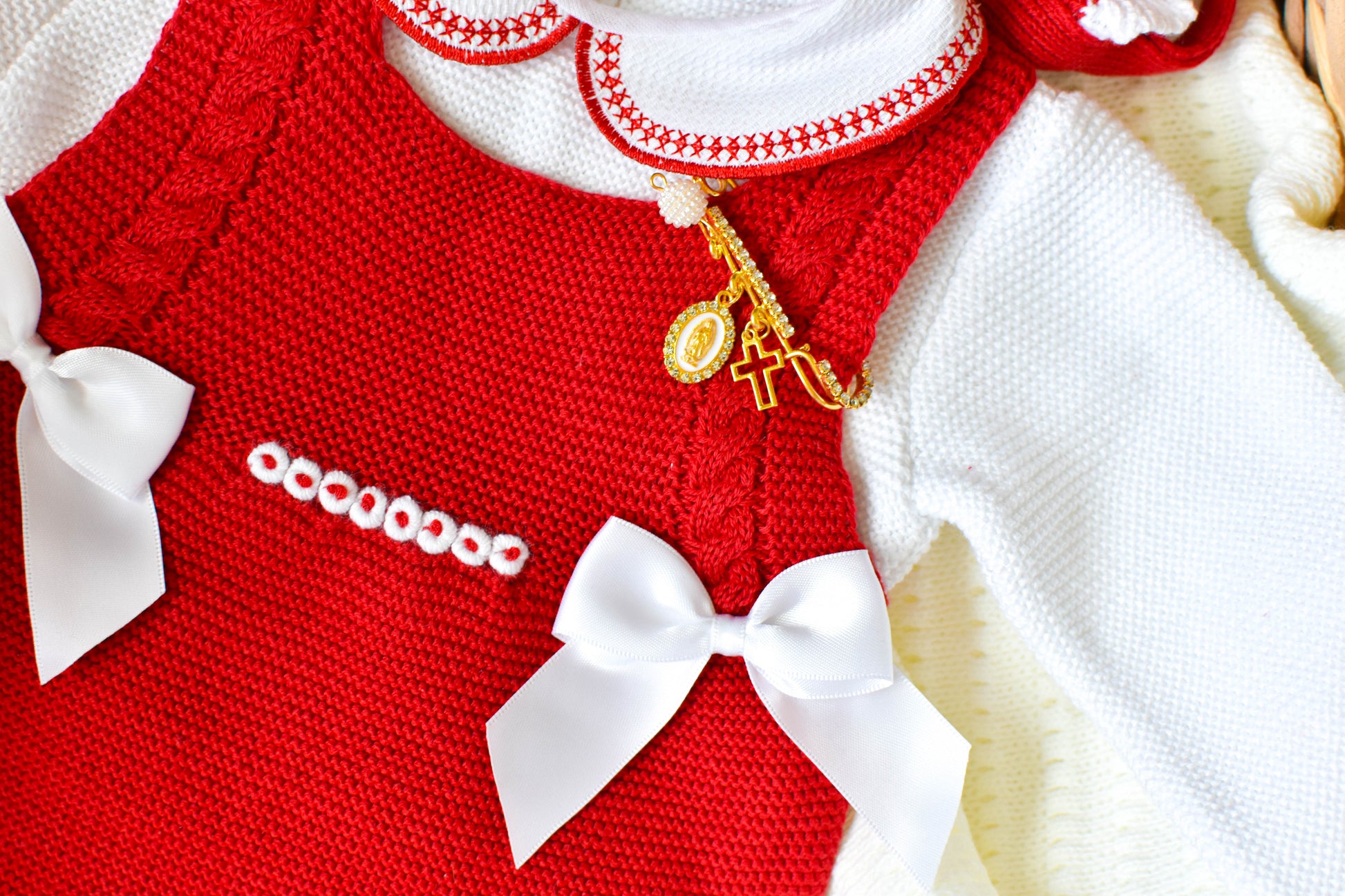 Romper Doble Cable in Red - White