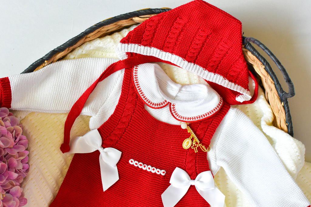 Romper Doble Cable in Red - White