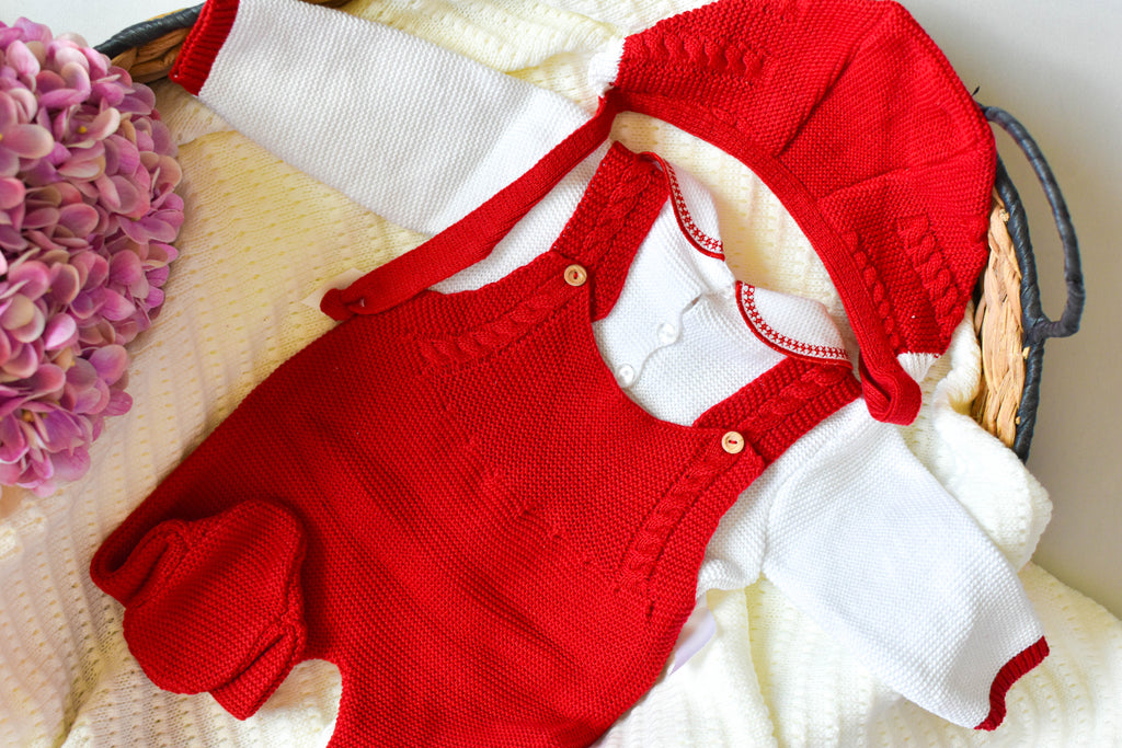 Romper Doble Cable in Red - White