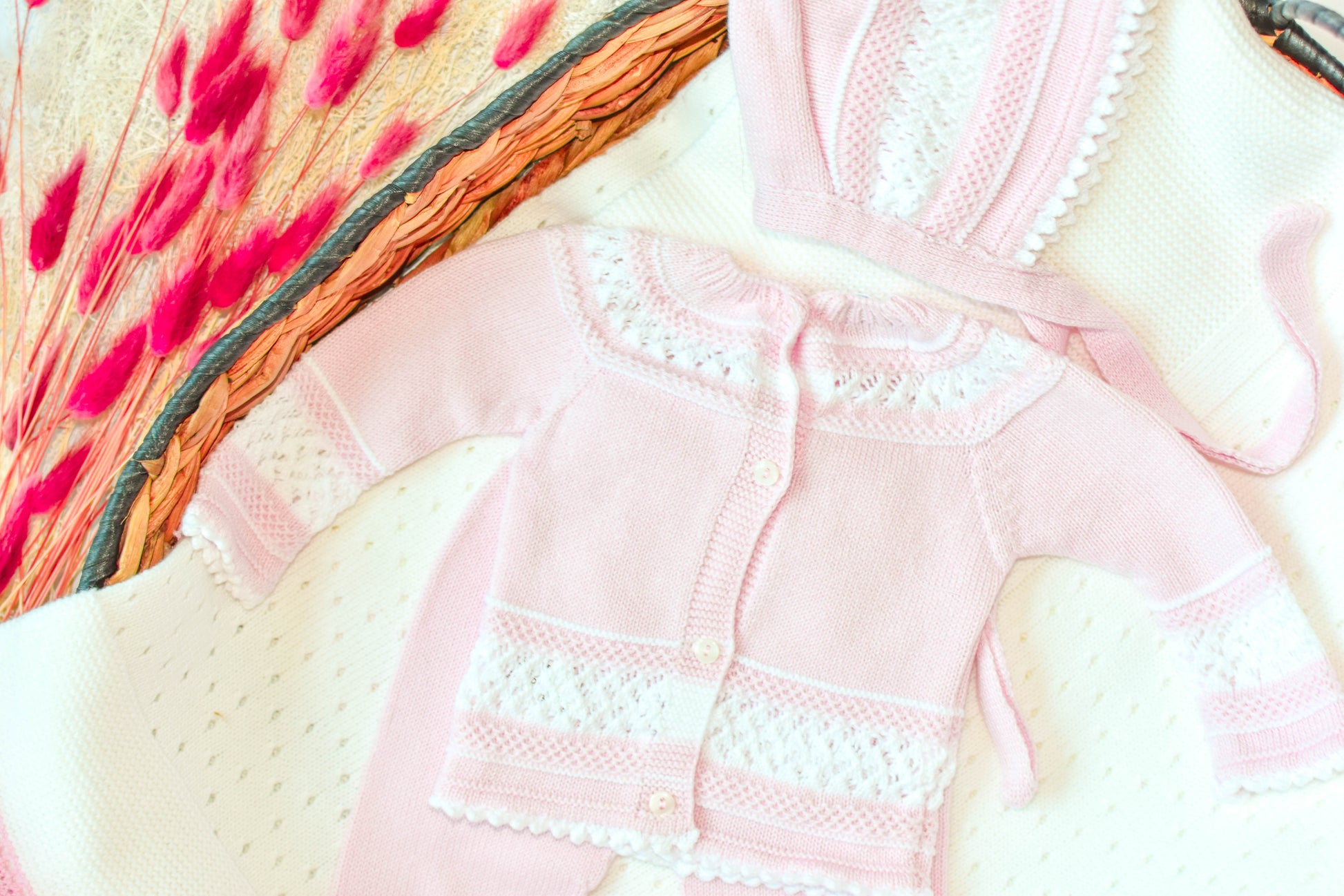 Knit Cotton Set in Pink