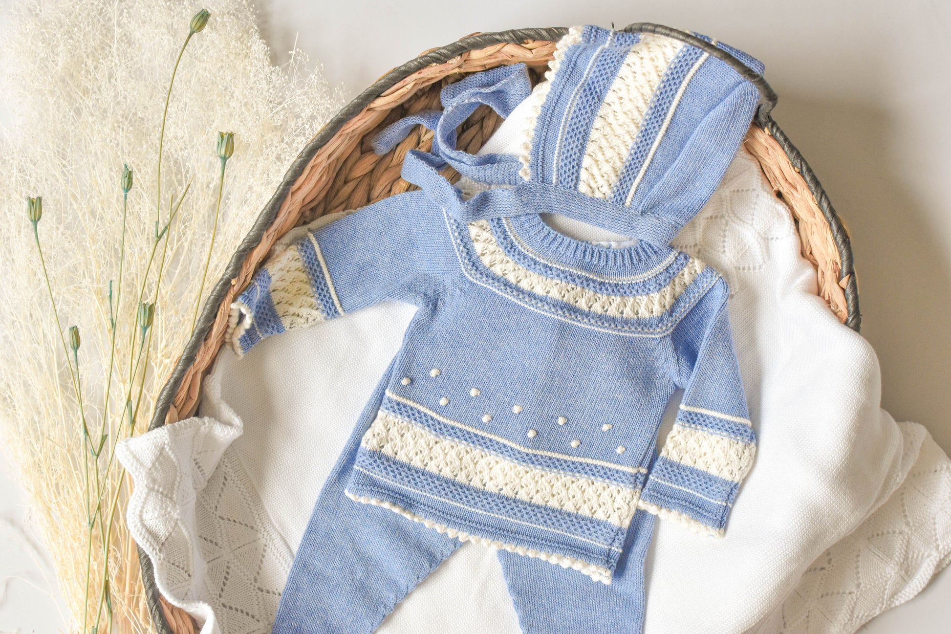 Knit Cotton Set in Blue
