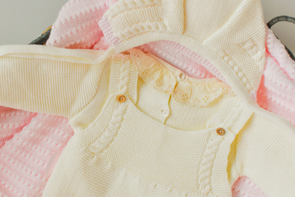 Romper Doble Cable in Pink - Beige