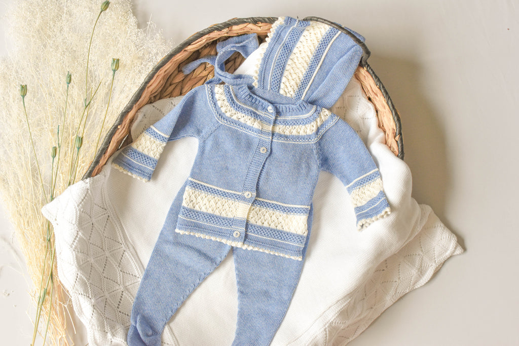 Knit Cotton Set in Blue