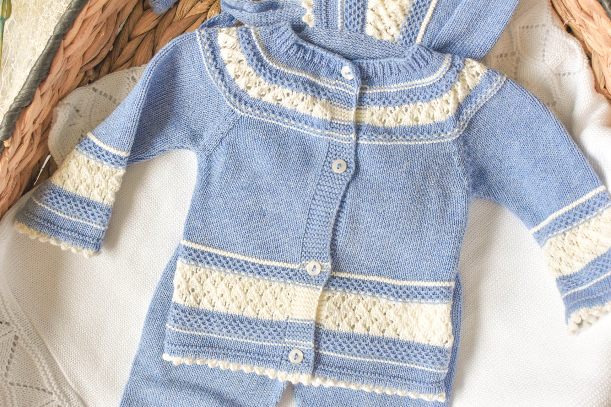 Knit Cotton Set in Blue