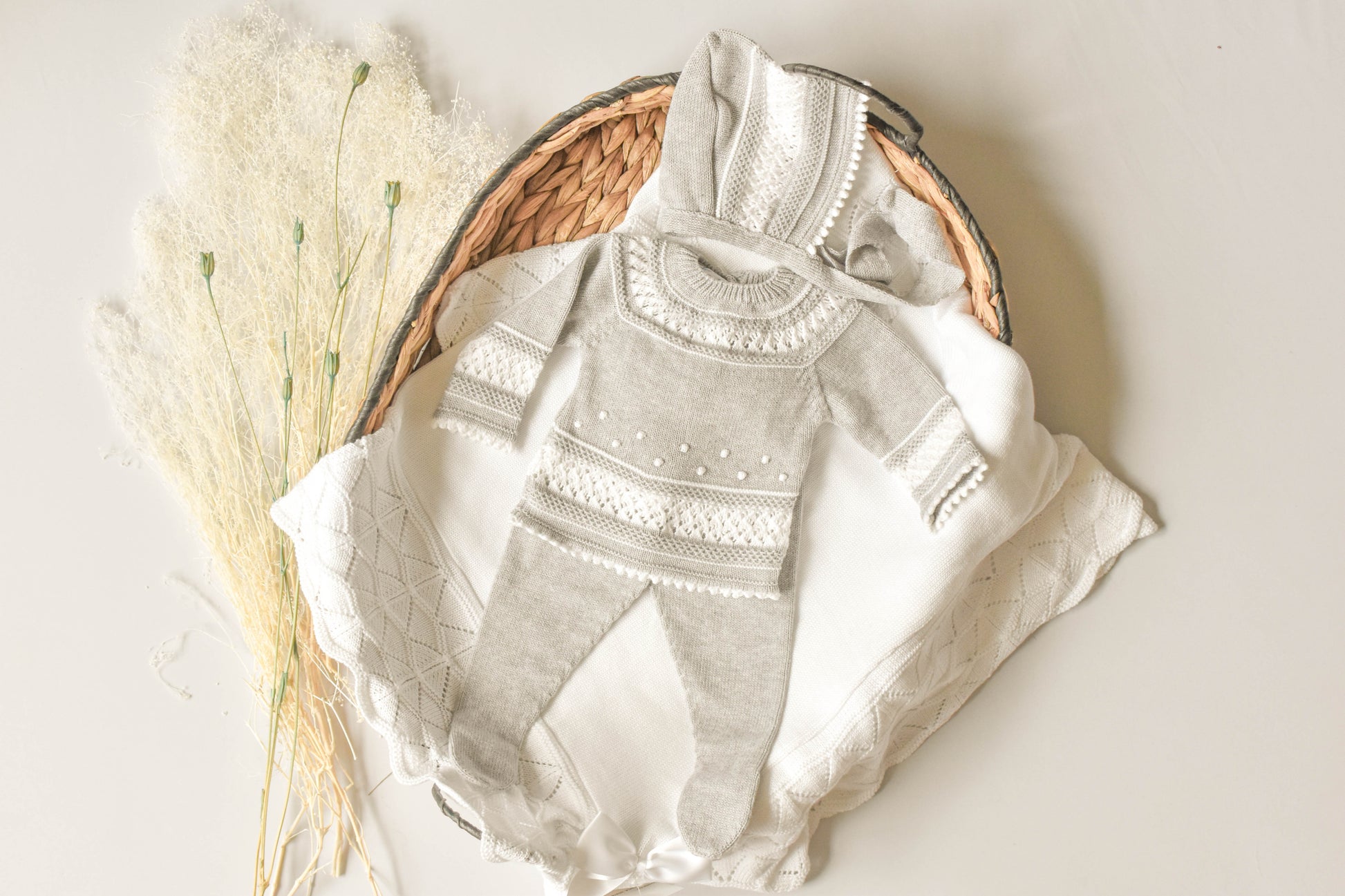 Knit Cotton Set in Grey