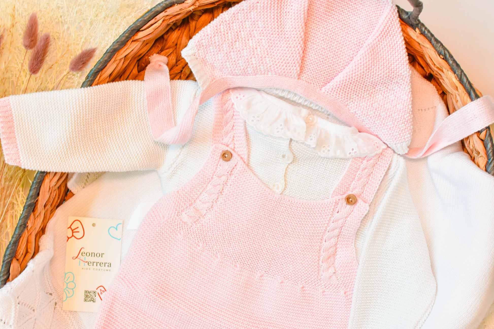 Knitted Newborn Girl set Pink