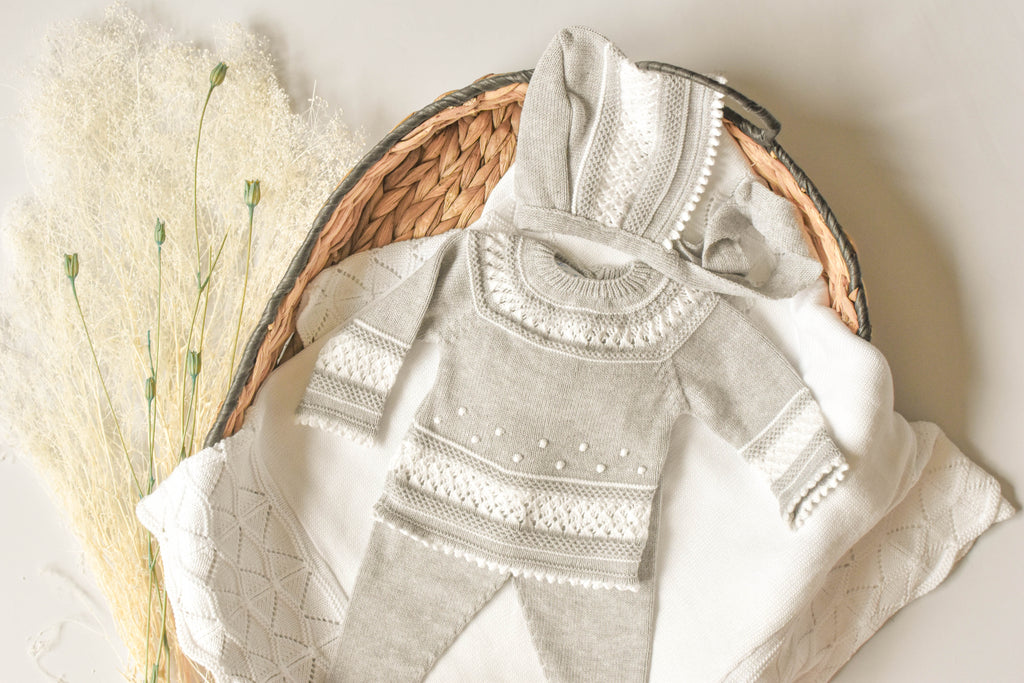Knit Cotton Set in Grey