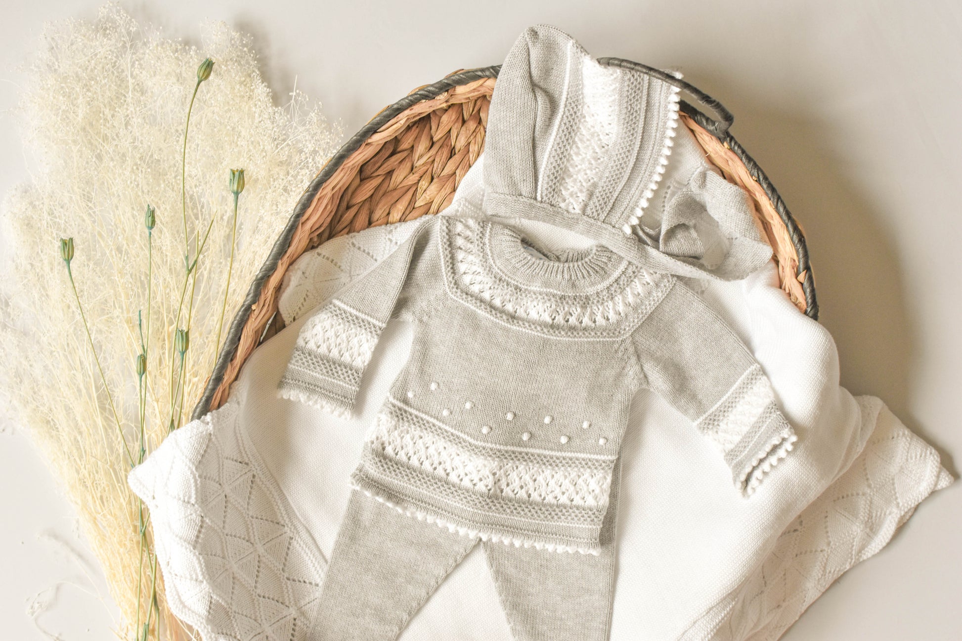 Knit Cotton Set in Grey