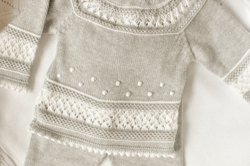 Knit Cotton Set in Grey