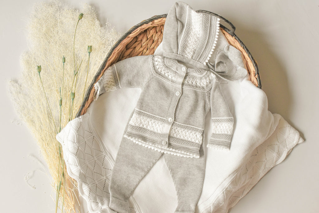 Knit Cotton Set in Grey