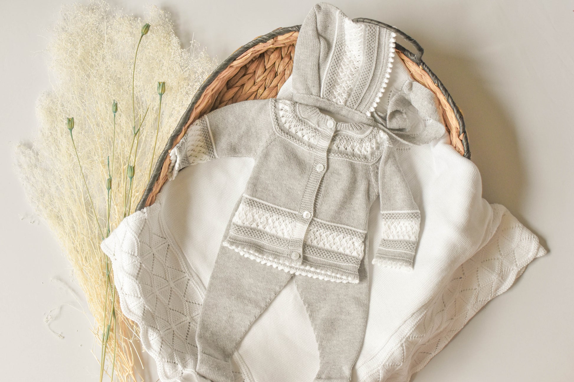 Knit Cotton Set in Grey