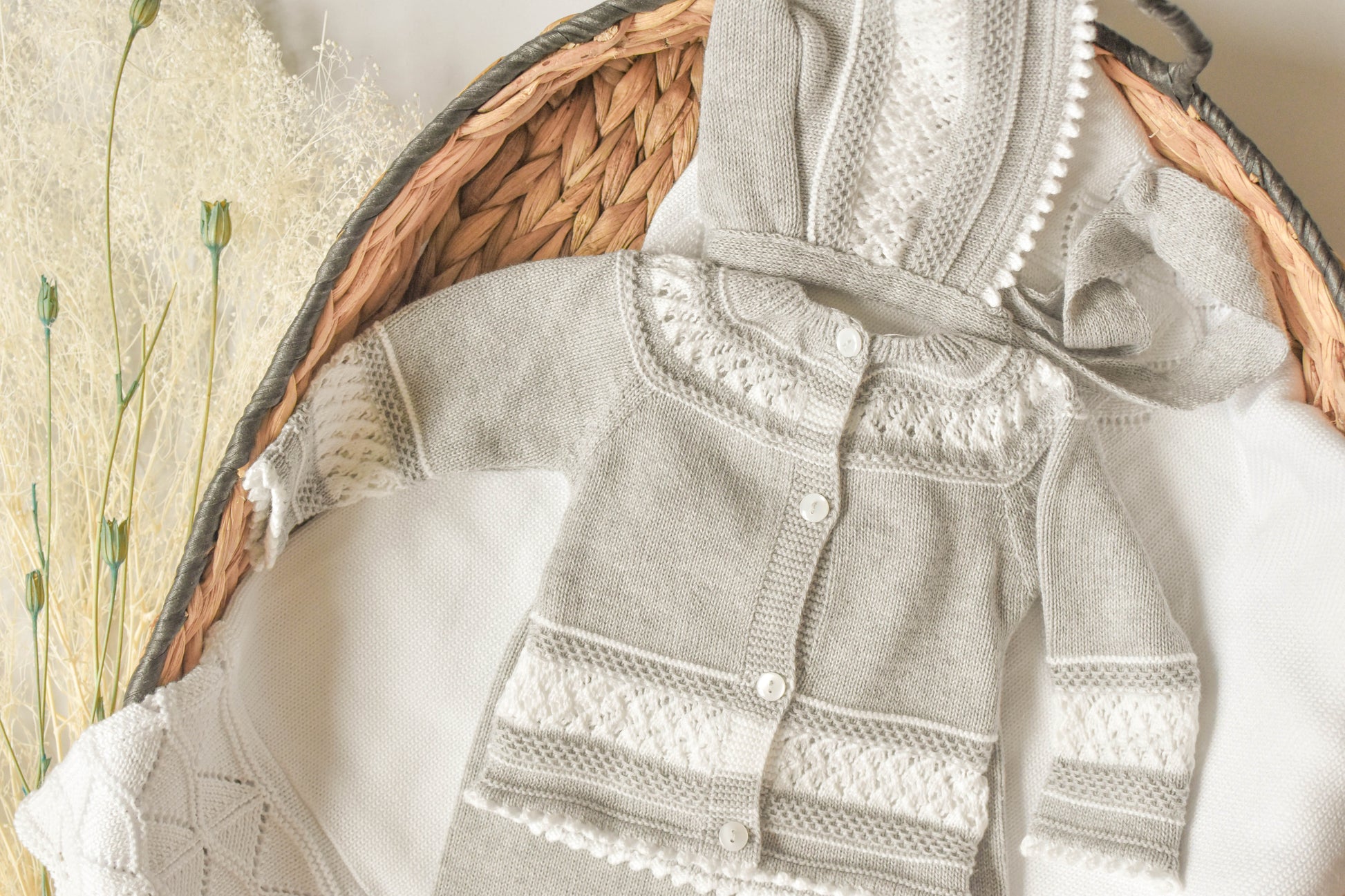 Knit Cotton Set in Grey