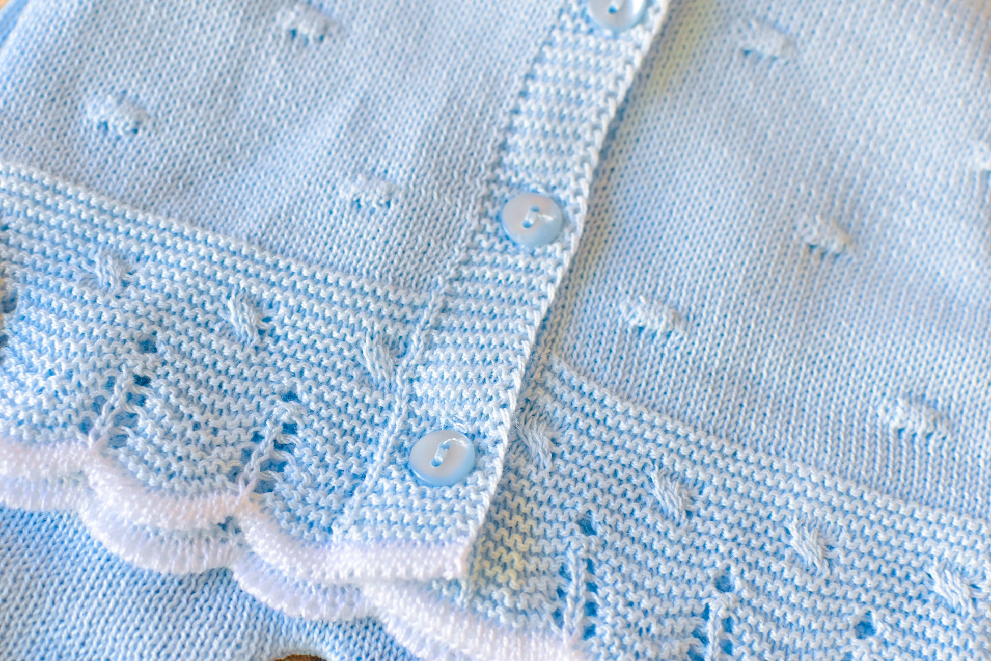 Knit Embroidered Collar Set in Sky Blue
