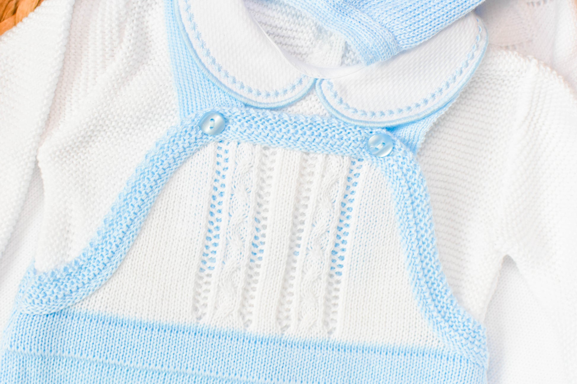 Romper Knit Bow Set in Blue