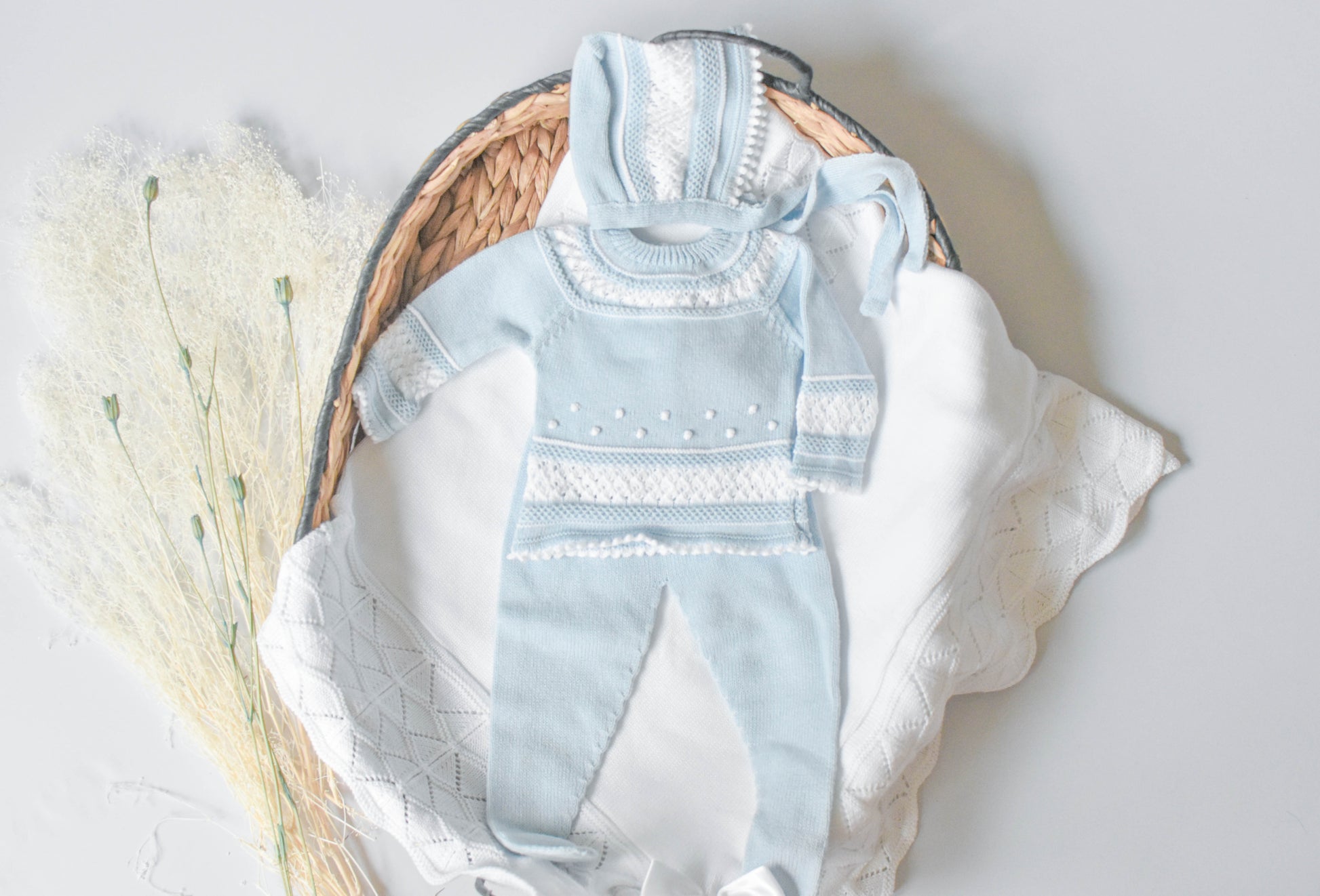 Knit Cotton Set in Sky Blue