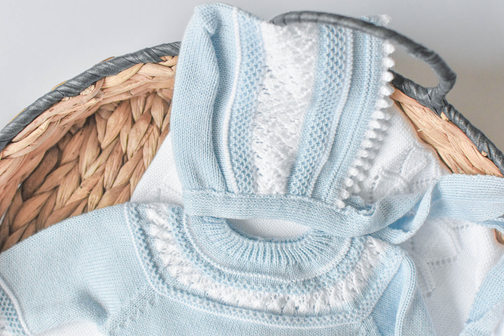 Knit Cotton Set in Sky Blue