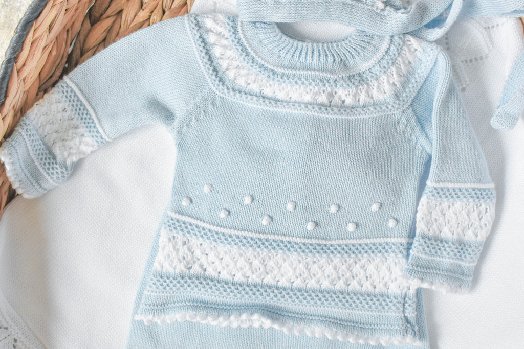 Knit Cotton Set in Sky Blue