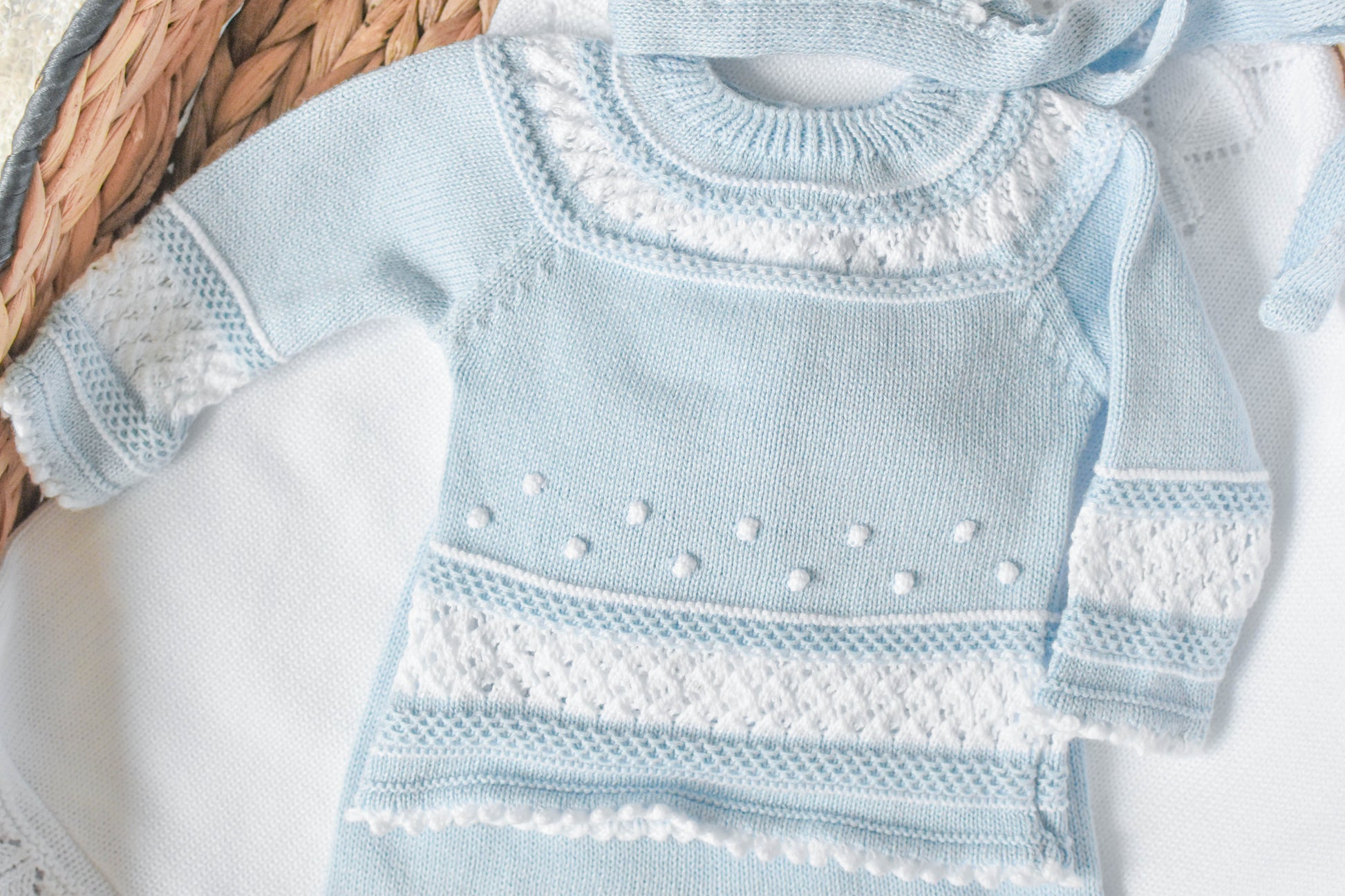 Knit Cotton Set in Sky Blue