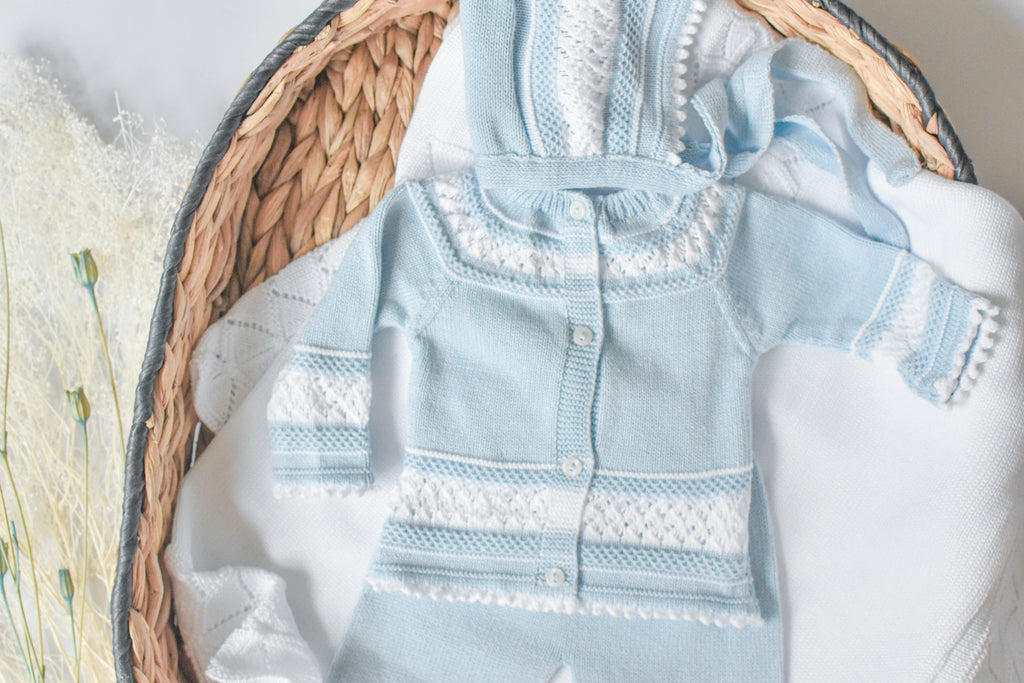 Knit Cotton Set in Sky Blue