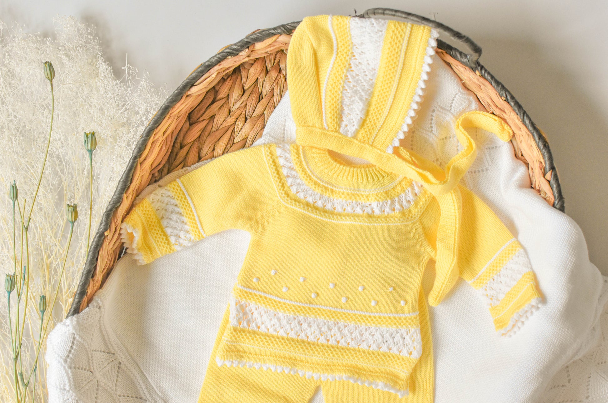 Knit Cotton Set in Yellow